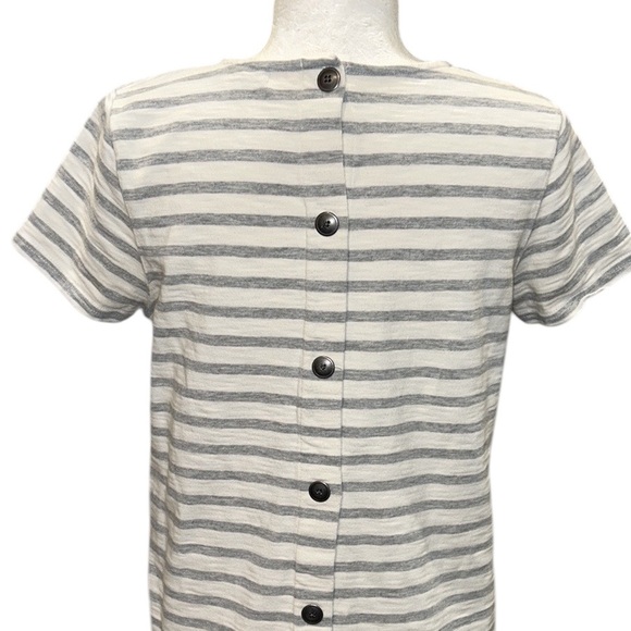 Madewell Gray & White Striped Button Back Knit Mini Dress - S - Picture 9 of 14